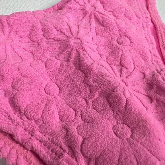 KB KINIS | Cheeky Bikini Set Textured Floral Print Pink Size L - Picture 2 of 11